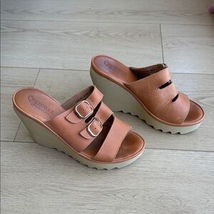 Cherokee Women's Brown Wedge Sandals